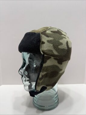 Crazy 8 Camo Fleece Hat with Lime Logo Tag